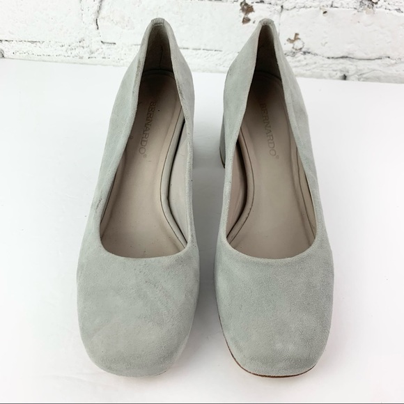 Bernardo The Jackie Suede Grey Square Toe Heel 9 - Picture 4 of 16